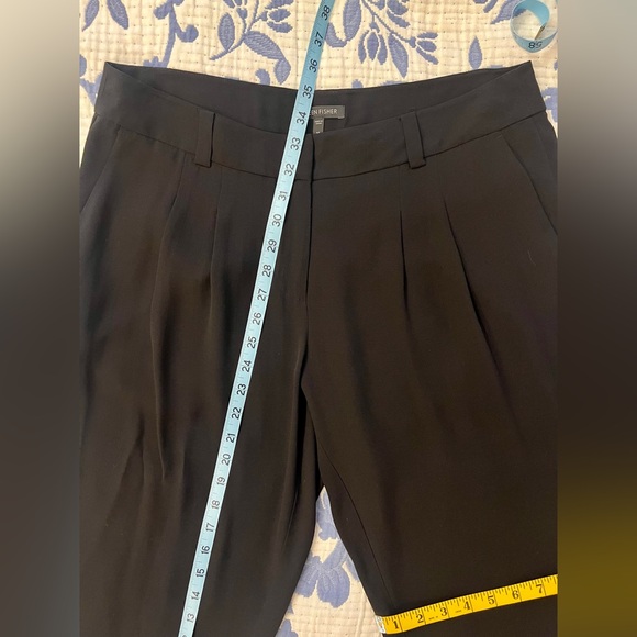 Eileen Fisher 100% Silk Pleated Ankle Pants - Picture 10 of 12